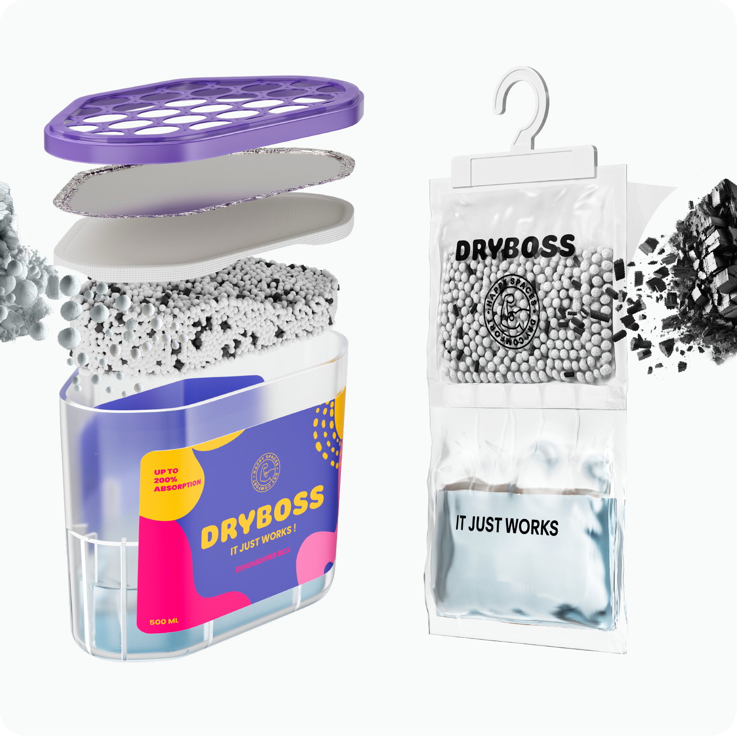 Pack Duo 10 Scatole + 10 Sacchetti Deumidificatori Antiumidità